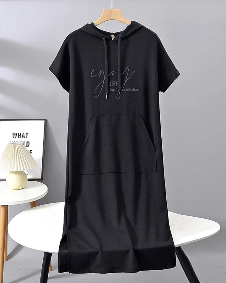 BLESSY / CASUAL HOODED DRESS