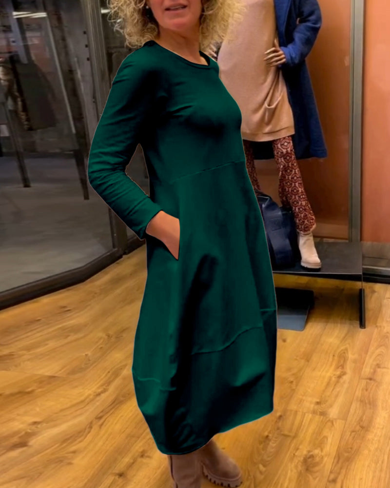 LAUREL / MIDI DRESS WITH POCKETS
