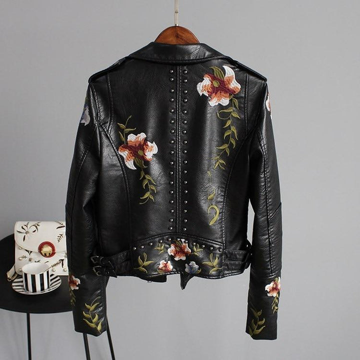 KIERA / FLORAL LEATHER JACKET