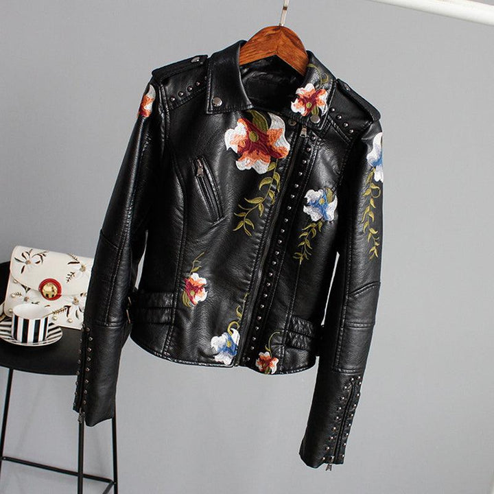 KIERA / FLORAL LEATHER JACKET