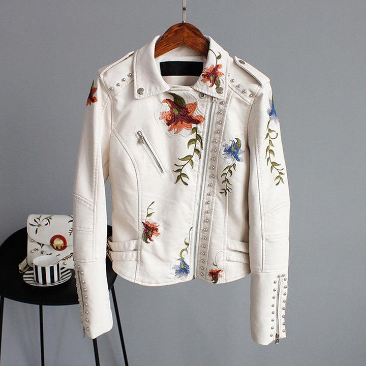 KIERA / FLORAL LEATHER JACKET