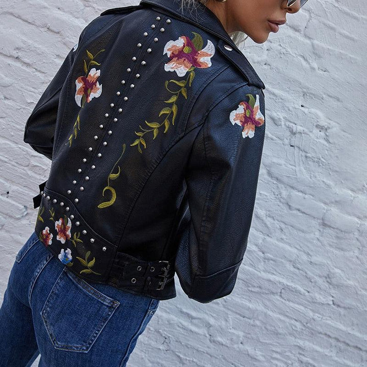 KIERA / FLORAL LEATHER JACKET