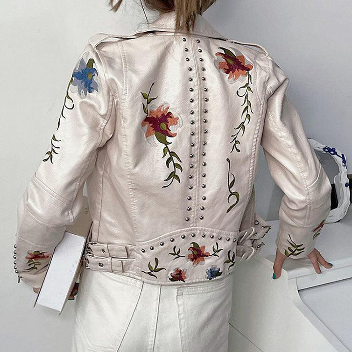 KIERA / FLORAL LEATHER JACKET