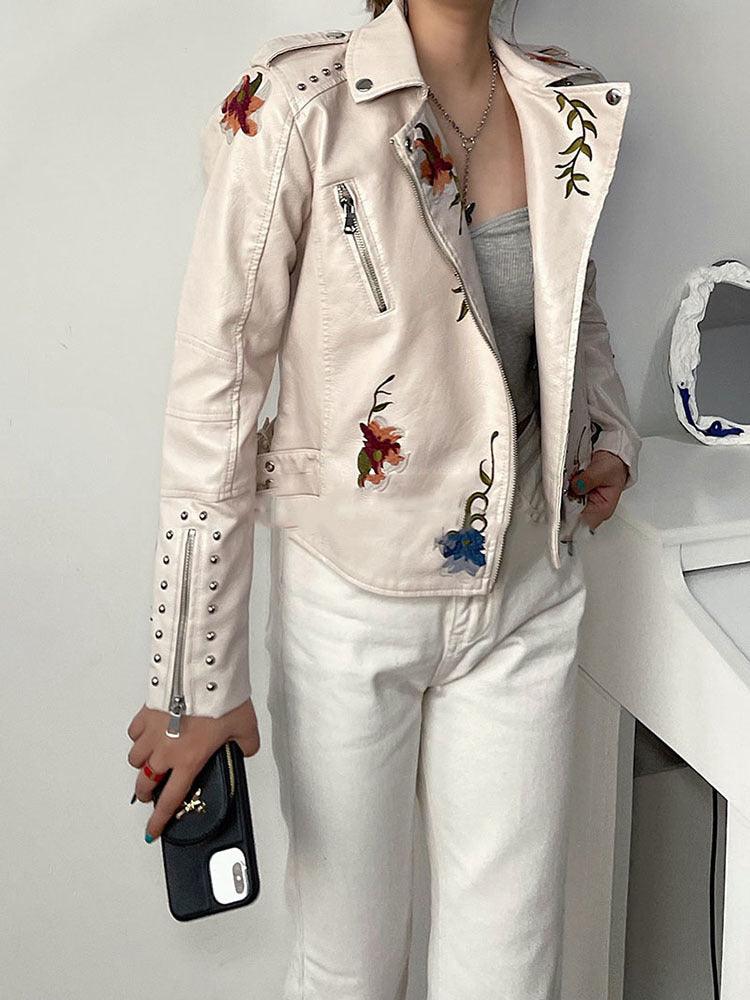 KIERA / FLORAL LEATHER JACKET