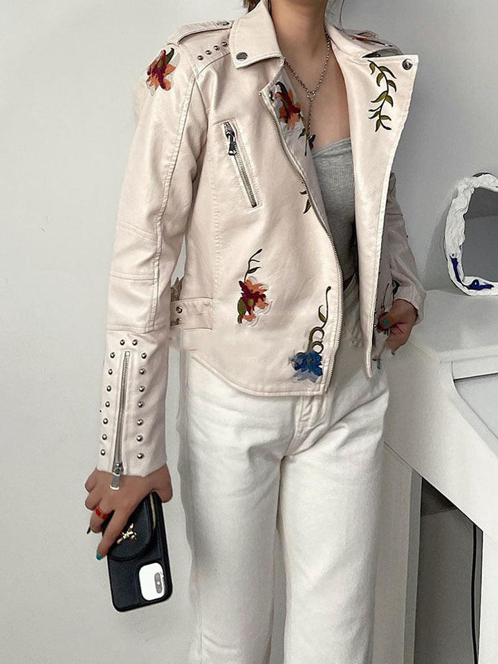 KIERA / FLORAL LEATHER JACKET