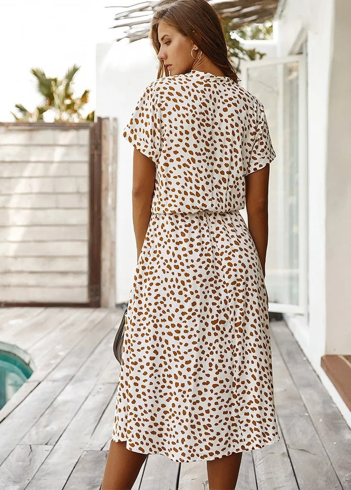 ANYA / BUTTON-UP MIDI DRESS
