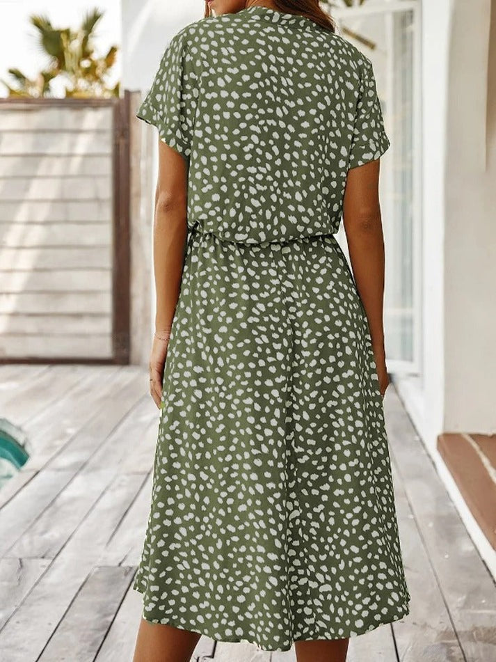 ANYA / BUTTON-UP MIDI DRESS