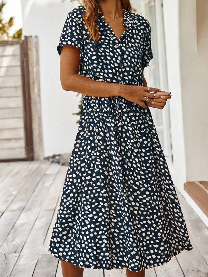 ANYA / BUTTON-UP MIDI DRESS