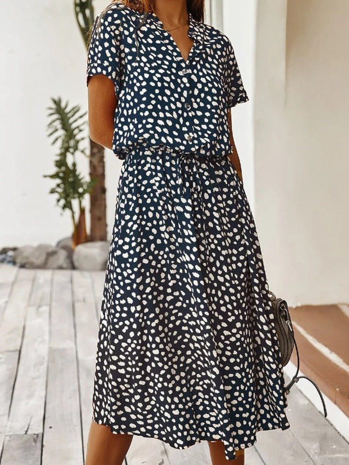 ANYA / BUTTON-UP MIDI DRESS