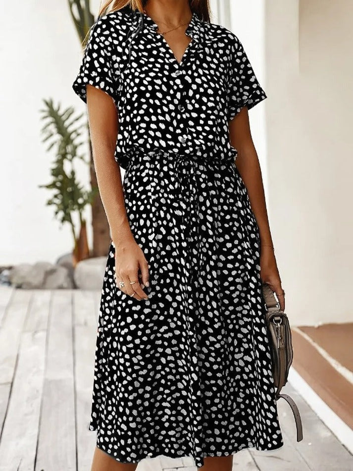 ANYA / BUTTON-UP MIDI DRESS