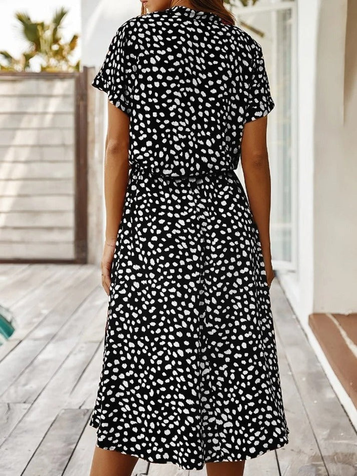 ANYA / BUTTON-UP MIDI DRESS