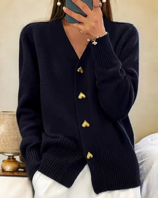 ADELE / CHARMING HEART-BUTTON CARDIGAN