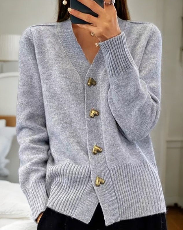 ADELE / CHARMING HEART-BUTTON CARDIGAN