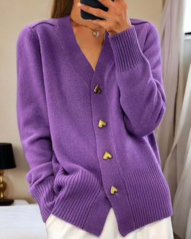 ADELE / CHARMING HEART-BUTTON CARDIGAN