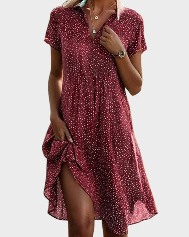 JOCELYN / POLKA MIDI DRESS