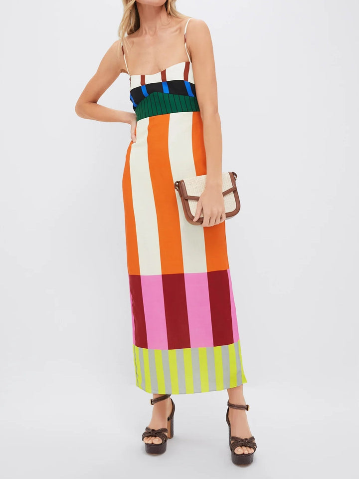 MAXINE / COLOURFUL LINED-MAXI